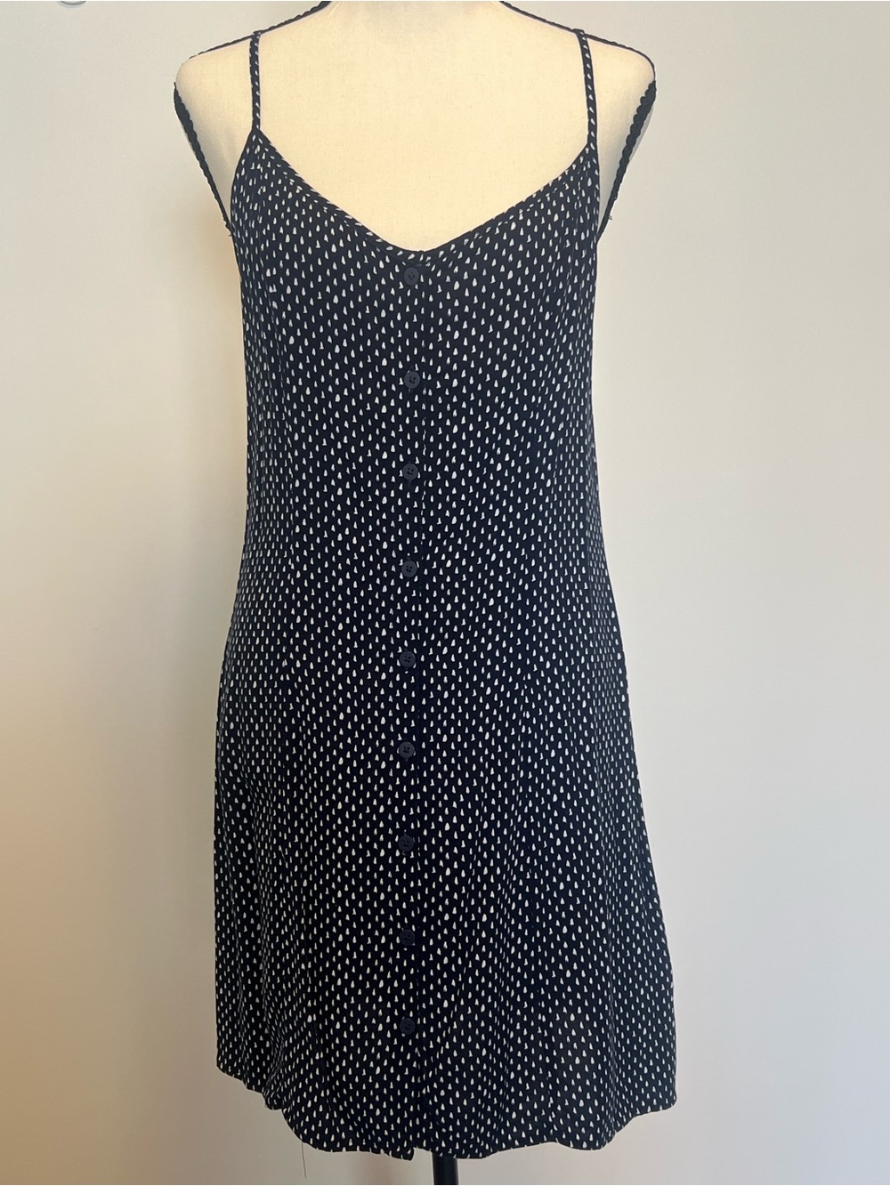 H&M Divided Blue White Polka Dot | Retro | Button Front | Skater Dress‎